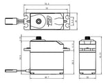 B12KG - Budget Analog Servo, .23/ 167oz-in (12kg-cm) @6v, Standard Size, Metal Gear